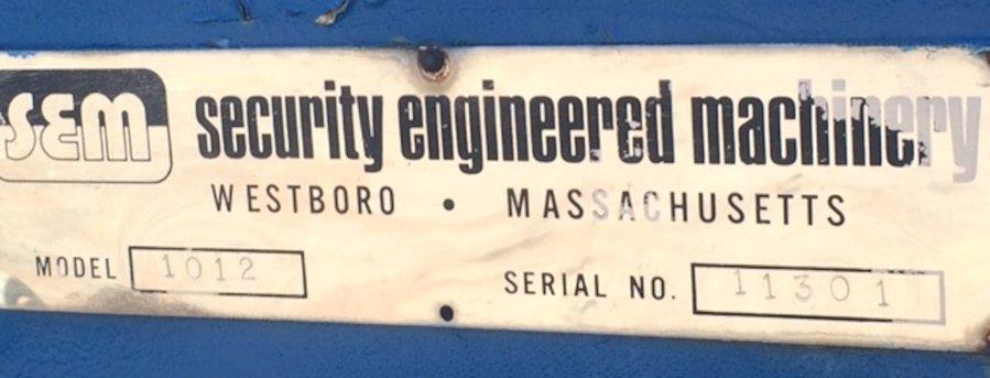 Security Eng. Mach. Shredder, 10" X 12" Lab Sized, Model 1012, 10 Hp)